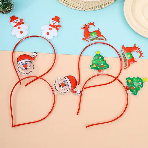 Weihnachten Elch Geweih Weihnachtsmann Haarreif Flüssigkeit Treibsand Haarreif Kinder Party Dekorativ Kunststoff Haaraccessoires