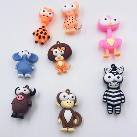 Süßer Cartoon Großäugiges Tier Schlüsselanhänger Silikon Pop-Eye Giraffe Zebra Anhänger Taschenzubehör