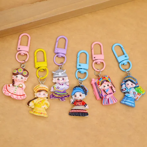 Chinesischer Stil Opernfigur Harz Schlüsselanhänger Süßer Taschenanhänger Schultasche Hängende Ornament Mode Geschenk