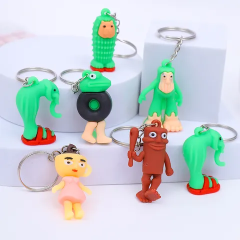 Lustiger Abstrakter Schlüsselanhänger Weichgummi Süßer Cartoon Taschenanhänger Kreative Rucksack Dekoration Geschenk