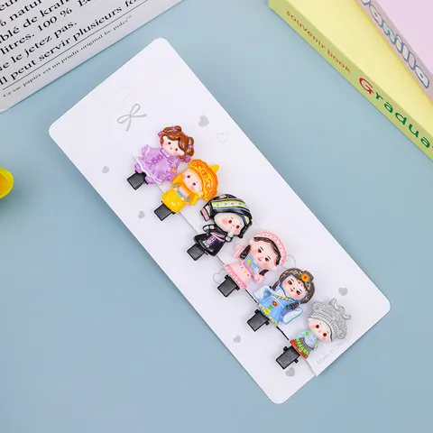 Süße Ethno-Stil Harz Zeichentrickfigur Haarspangen Set National Trend Dekoratives Haarschmuck Für Damen Und Kinder