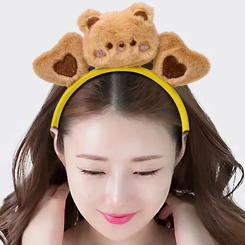Süßes Cartoon Tier Plüsch Haarband Weich Süß Kaninchen Bär Frosch Gesicht Waschen Make-Up Stirnband Damen Haarschmuck