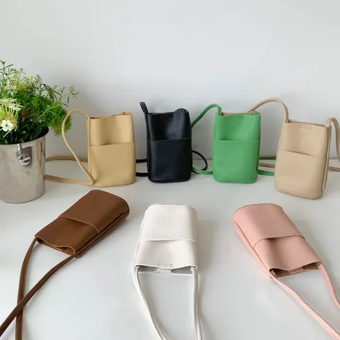 Women PU Leather Small Crossbody Bag Simple Card Slot Solid Color Casual Shoulder Bag Mini Commuting Handbag