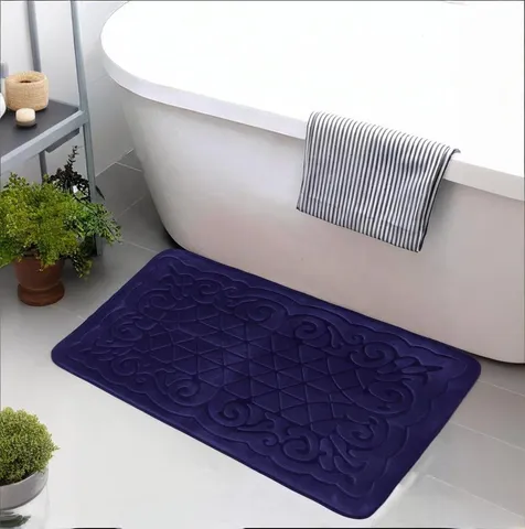 Flannel Geprägt Badezimmer Bodenmatte Weich Absorbierend Rutschfest Badteppich Rechteckig Maschinenwaschbar Matte Für Zuhause Badezimmer