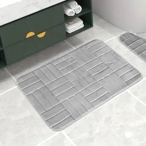 Badezimmer Antirutschmatte Memory Foam Flanell Geprägtes Ziegelmuster Saugfähige Bodenmatte Toilettenteppich Heimdekoration