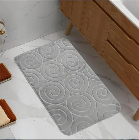 Flanell Vortex Geprägte Fußmatte Saugfähig Rutschfest Badteppich Modern Minimalistisch Geometrischer Teppich Heimdekoration