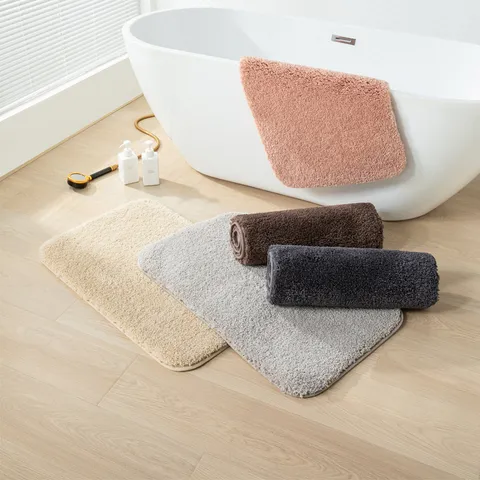 Verdickte Polyester-Samt-Badematte Antirutsch Wasserabsorbierender Teppich Modernes Minimalistisches Fußmatten Heimdekoration