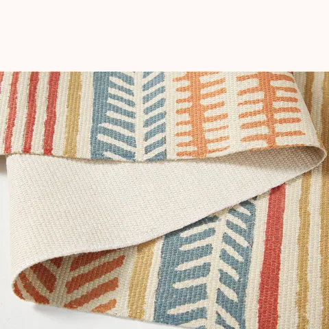 Bohemian Cotton Linen Area Rug Ethnic Geometric Pattern Woven Floor Mat With Tassels For Bedroom Living Room Home Decor
