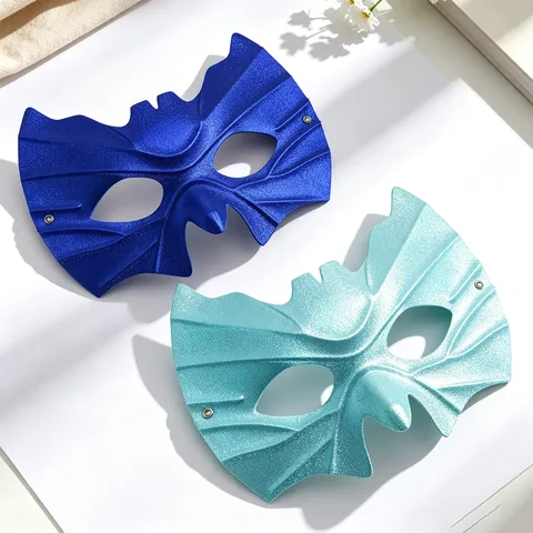 Halloween Cosplay Bat Half Face Mask Composite PVC Glitter Masquerade Party Mask For Women Men Costume Dress Up Props