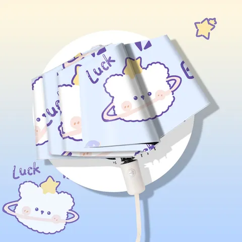 Cartoon Three Fold Automatic Umbrella UV Protection Sunshade Parasol Cute Bear Print Rain Umbrella Folding Parasol