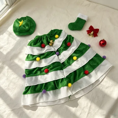 Weihnachtsbaum Porch Gans Kostüm Set Für 23 Zoll Porch Gans Kleidung Feiertags Outfit Mit Hut Cape Umhang Party Dekoration Festliche Haustierbekleidung
