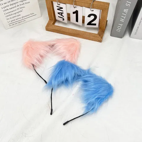 Cute Furry Cat Ear Headband Faux Plush Animal Ears Hair Accessories For Halloween Cosplay Party Japanese Style Headwear For Women Girls