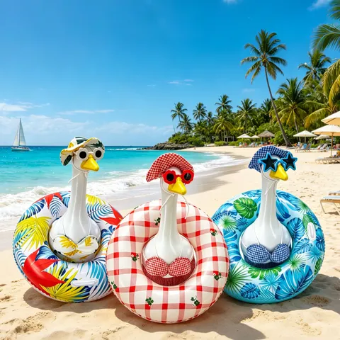 Veranda Gans Kostüm Set Sommer Bikini Schwimmring Hut Sonnenbrille Lustige Garten Deko Outfit Für Große Rasen Gans