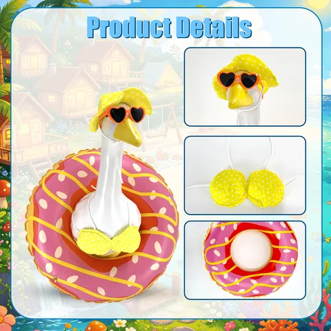 Zomer Bikini Donut Opblaasbare Zwemband Hoed Zonnebril Porch Gans Outfits Accessoires Set Grappig Gazon Tuin Zwembad Decoratie