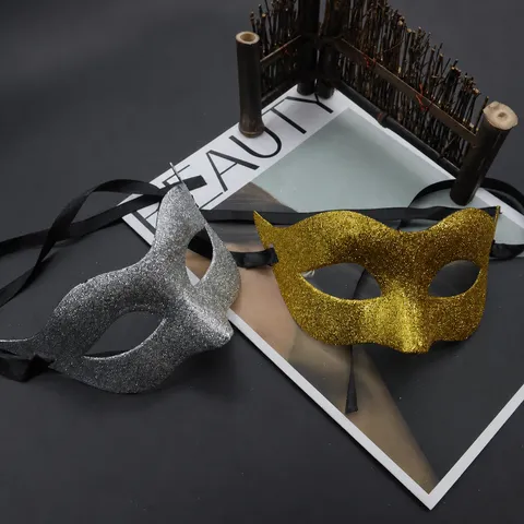 Halloween Masquerade Mask Venice Vintage Half Face Glitter Mask Masquerade Party Costume Matte Finish Eye Mask