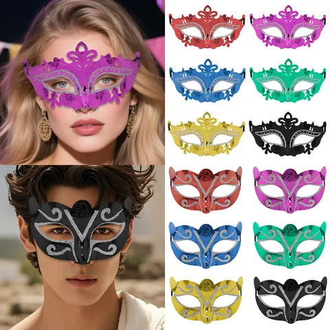 Venezianische Maskerade Halbgesichtsmaske Für Halloween Karneval Party Unisex Galvanisierte Glitzer Schmetterling Feenmaske Kostüm Zubehör