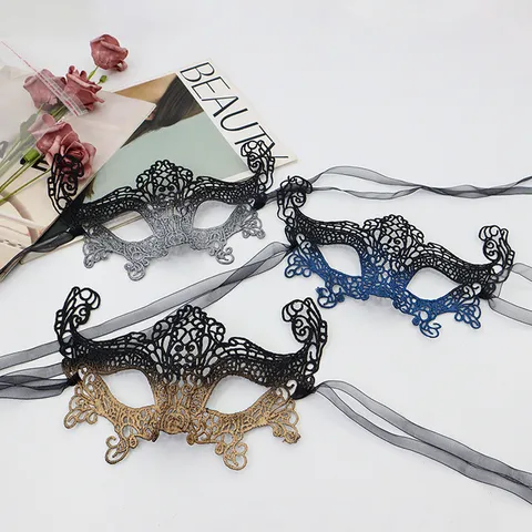 Halloween Fox Gradient Lace Half Face Mask For Masquerade Party Cosplay Ball Dress Up Women Mysterious Costume Accessory
