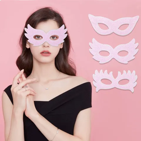 Pink Sequin Half Face Masquerade Mask For Women Girls Princess Dress Up Costume Props For Birthday Party Halloween Carnival