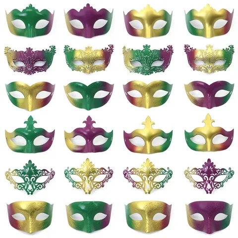 Retro Drei-Farben-Verlauf Halbe Gesichtsmaske Karneval Kunststoff Maskerade Party Requisiten Für Bühnenaufführung Maske