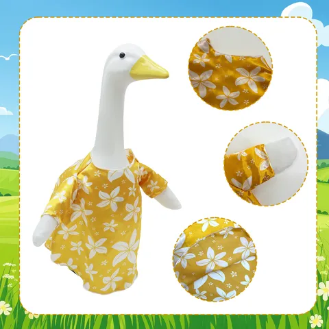 Pastoral Pet Duck Goose Clothes Floral Polka Dot Print Summer Breathable Outfits For Call Duck Small Animal Dress Up Costume