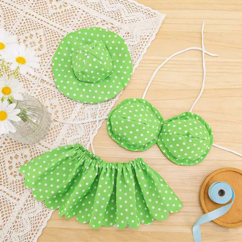 Stippen Veranda Gans Kostuum Hawaïaanse Stijl Bikini Top en Onderkant Rok Met Zonnehoed Tuin Gazon Ornament Decoratie Accessoires