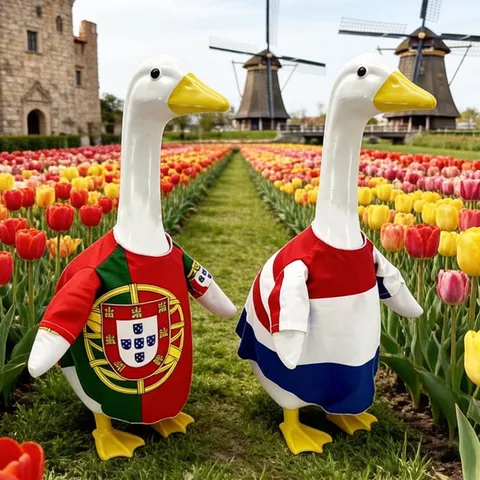 Polyester Weltflagge Thema Gans Kostüm Outdoor Rasen Veranda Gans Kleidung Sport Trikot Outfit Für Fußball Weltmeisterschaft Event Dekoration Zubehör
