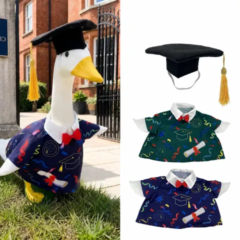 Polyester Graduierungssaison Veranda Gans Kostüm Set Kreative Rasen Gans Akademische Robe Quaste Hut Dekoration Oberbekleidung Zubehör Für Garten Dekor