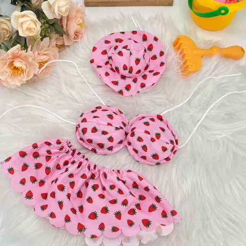 Verandagans Kostuum Bikini Set Met Zonnehoed Voor 23 Inch Tuingans Veranda Ornamenten Buiten Decoratie Huisdier Accessoires