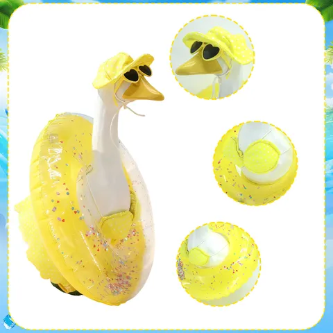 Summer Hawaii Porch Goose Costume Set Polka Dot Bikini Hat Sunglasses Inflatable Float For Garden Statue Decoration Outfit