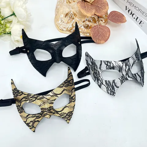 PVC Snake Pattern Lace Bat Mask For Women Half Face Masquerade Mask Halloween Bar Party Costume Accessories