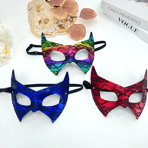 PVC Snake Pattern Lace Bat Mask For Women Half Face Masquerade Mask Halloween Bar Party Costume Accessories