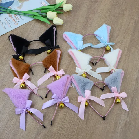 Cerchietto Con Orecchie Di Gatto In Peluche Con Campanelli E Fiocchi In Raso Per Cosplay Festa Accessori Per Capelli Donna Ragazze