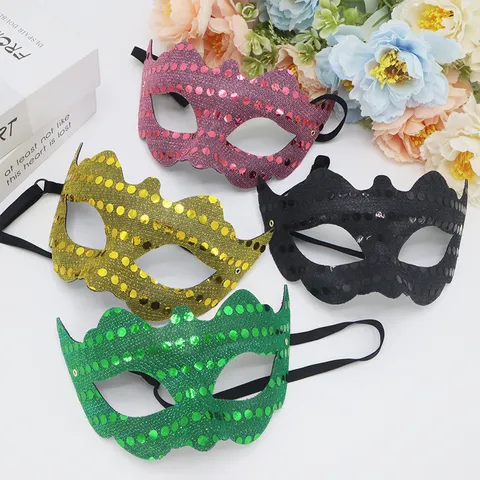 Vintage Pailletten PVC Halbmaske Maskerade Augenmaske Für Halloween Karneval Party Verkleidung Kostüm Zubehör