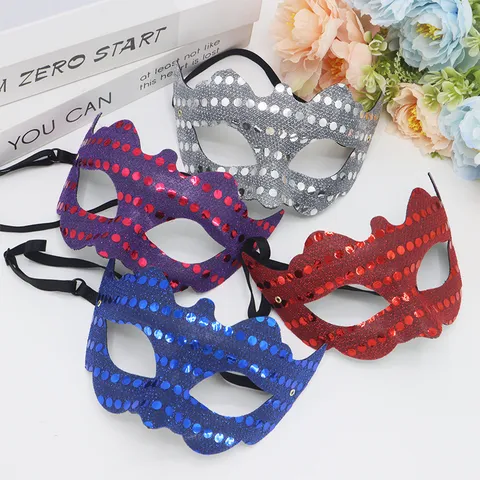 Vintage Pailletten PVC Halbmaske Maskerade Augenmaske Für Halloween Karneval Party Verkleidung Kostüm Zubehör
