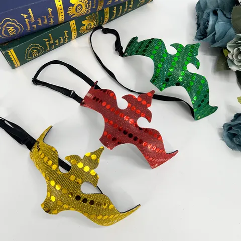 Venezianische Maskenball Pailletten Halber Gesicht Maske Karneval Party Brille Kostüm Zubehör Gotisches Kreuz Design Verkleiden Masken Requisiten