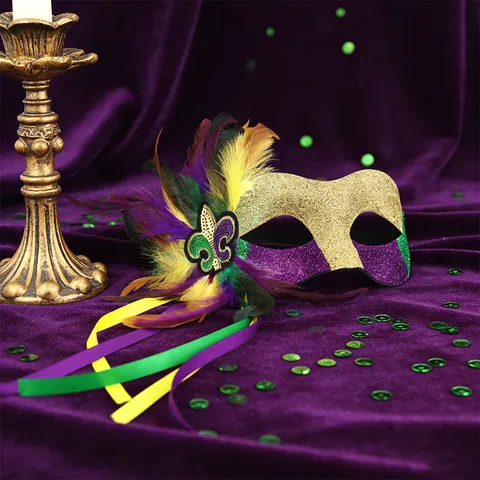 Damen Prinzessin Karneval Feder Maskerade Maske Lila Gold Grün Glitzer Halbmaske Für Halloween Karneval Party Ball