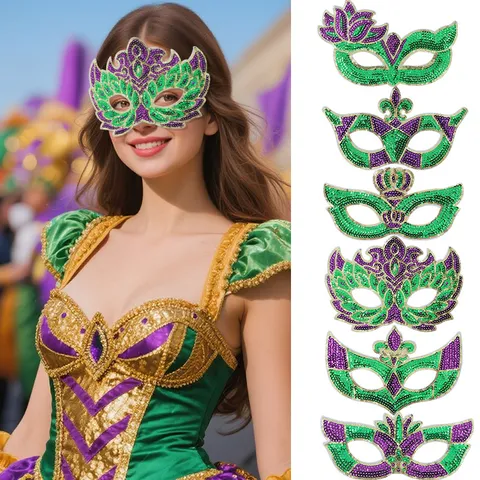 Mardi Gras Carnaval Pailletten Oogmasker Sexy Meerkleurig Masquerade Feest Kostuum Accessoires Voor Bal Halloween Festival Decor