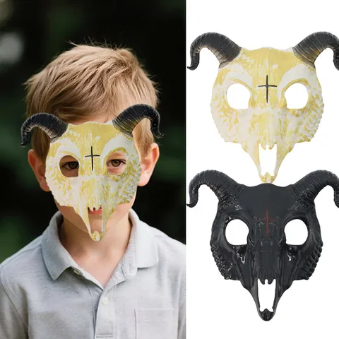 Halloween Horror Ziegenschädel Maske Gothic Tier Vollmaske Für Maskerade Party Cosplay Kostüm Requisite Deko Zubehör