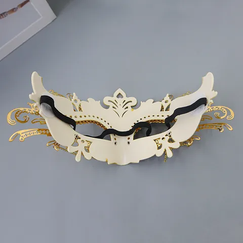 Elegant Plastic Rhinestone Masquerade Mask With Tassel Phoenix Tail Hollow Out Half Face Party Mask For Halloween Women