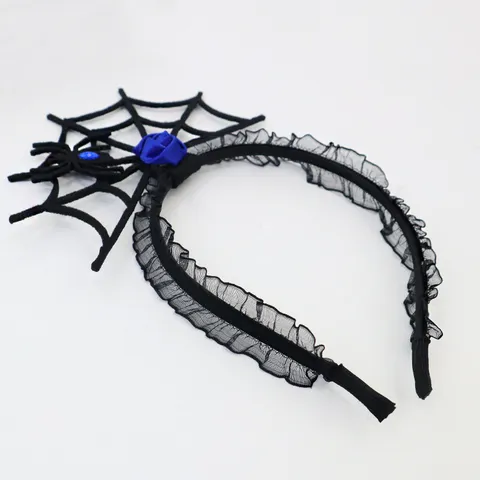 Halloween Spider Web Headband Lace Rose Necklace Gothic Sexy Party Accessory Decoration Props For Women Dress Up Supplies