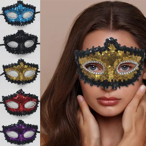 Damen Maskenball Maske Glitzer Pailletten Halbgesicht Augenmaske Mit Schmetterling Quaste Handheld Stab Für Halloween Karneval Abschlussball Party Zubehör