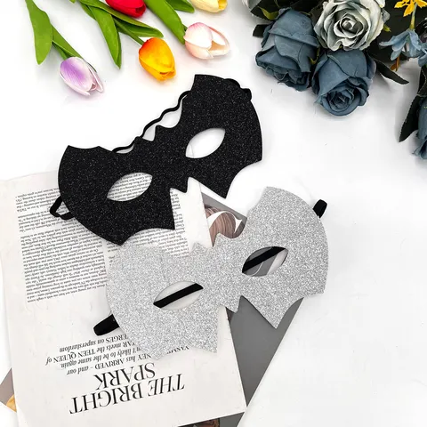 Retro Glitter Bat Mask For Carnival Masquerade Ball Halloween Costume Party Decorative Eye Mask For Women