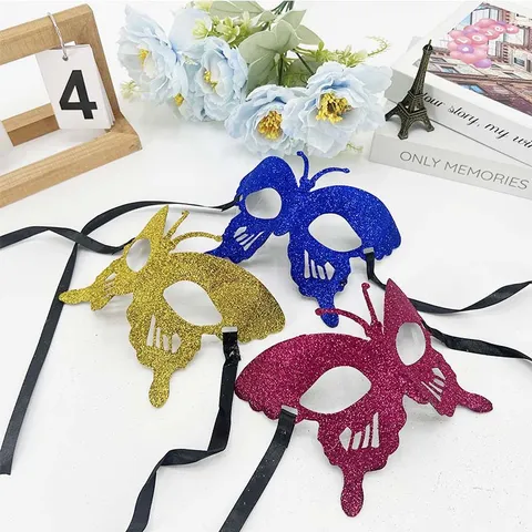 Venetian Glitter Butterfly Mask Sexy Women Party Mask For Halloween Masquerade Carnival Costume Dress Up Plastic Eye Mask