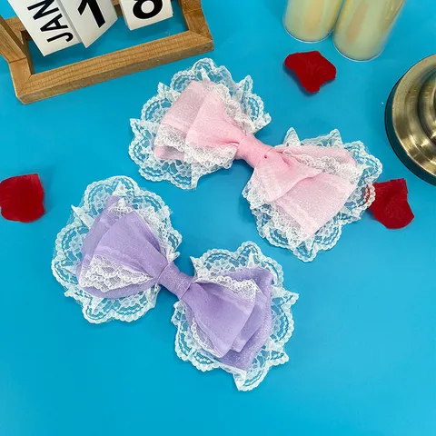 Sweet Lolita Lace Bow Hair Clip Japanese Style Hair Accessory For Teen Girls Women Party Prom Decoration