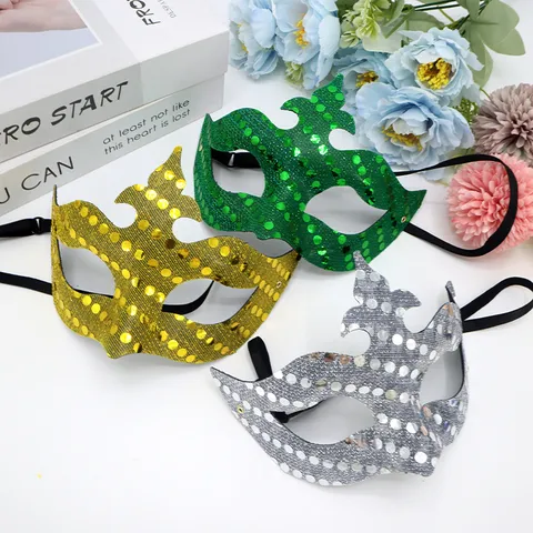 Maskenball Party Halbe Gesichtsmaske Pailletten Halloween Karneval Sexy Damen Abend Augenmaske PVC Pailletten Dekorative Maske