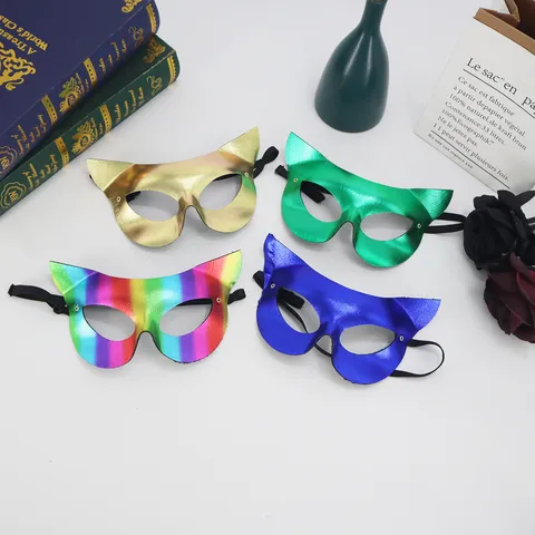Sexy Catwoman Half Face Mask PVC Cat Face Eye Mask For Bar Nightclub Carnival Masquerade Party Costume Accessories For Women