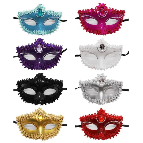Halloween Maskenball Maske Für Damen Herren Vintage Geheimnisvoll Halbgesichtsmaske Für Cosplay Party Maskenball Zubehör Kunststoff Spitze Maske