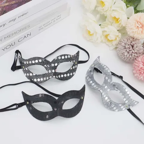 Elegant Pailletten PVC Half Masker Sexy Gemaskerd Bal Masker Voor Carnaval Halloween Feest Vrouwen Kostuum Requisieten