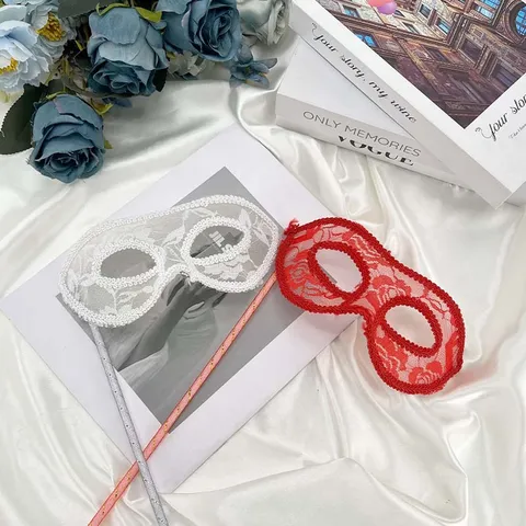 Elegante Maschera in Pizzo Veneziano Per Donna Halloween Festa Festiva Bastone Portatile Semi-Fatto a Mano Pizzo Vuoto Maschera a Mezza Faccia Oggetto di Scena