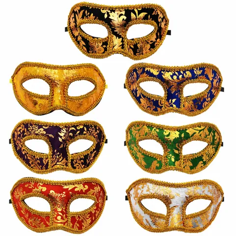 Máscara de Mascarada Vintage Mitad de la Cara Hombres Mujeres Terciopelo Plástico Ojos Halloween Carnaval Fiesta Baile Cosplay Retro